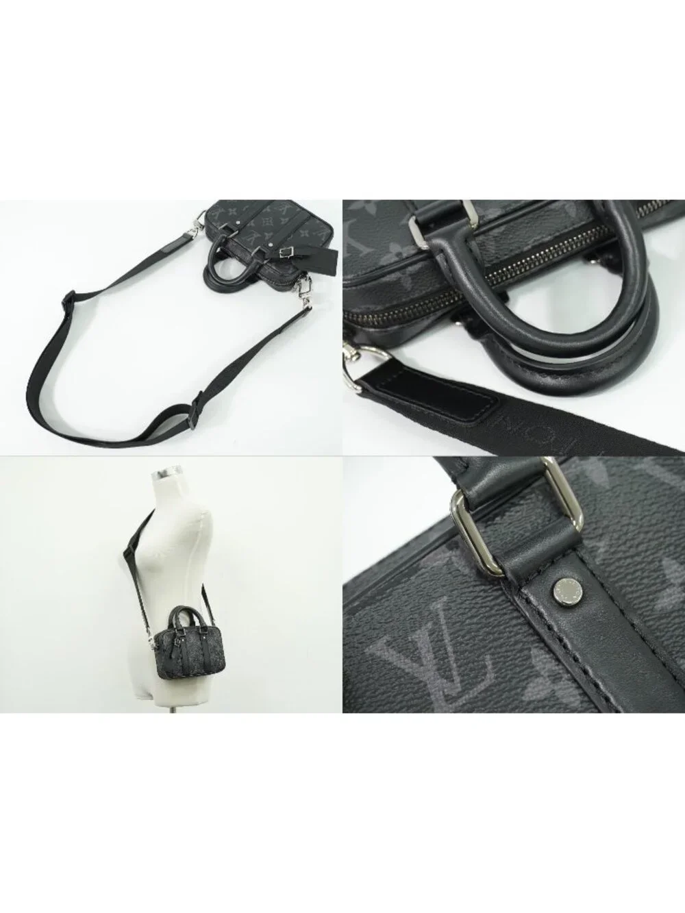 Louis Vuitton LV Nano Porte Documents Voyage Monogram Eclipse 2-Way Shoulder
